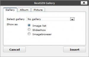 NextGEN Gallery Dialogue