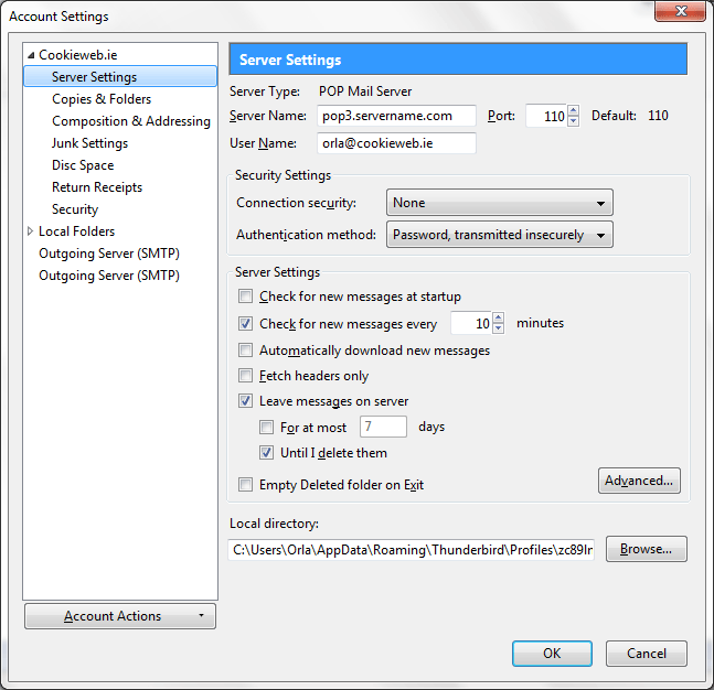 Leave messages on server